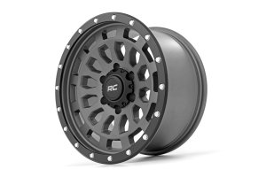 Chevrolet K10 Suburban Wheel - Rough Country - 87 Series, Simulated Beadlock - Gray/Black - '69-'86